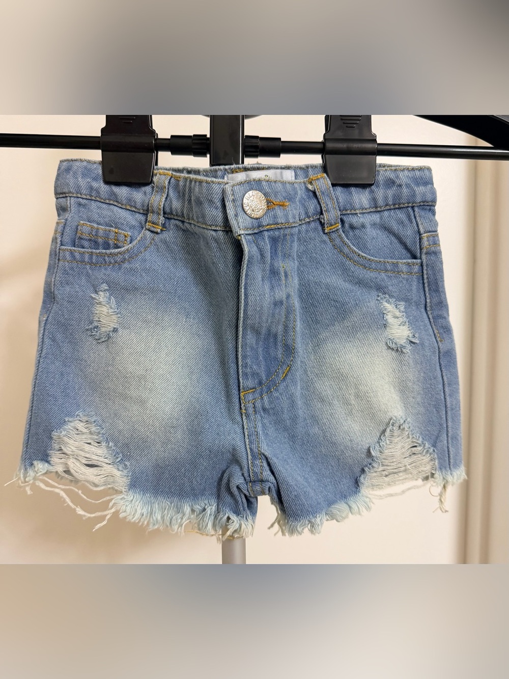 Light Wash Distressed Denim Kids' Shorts